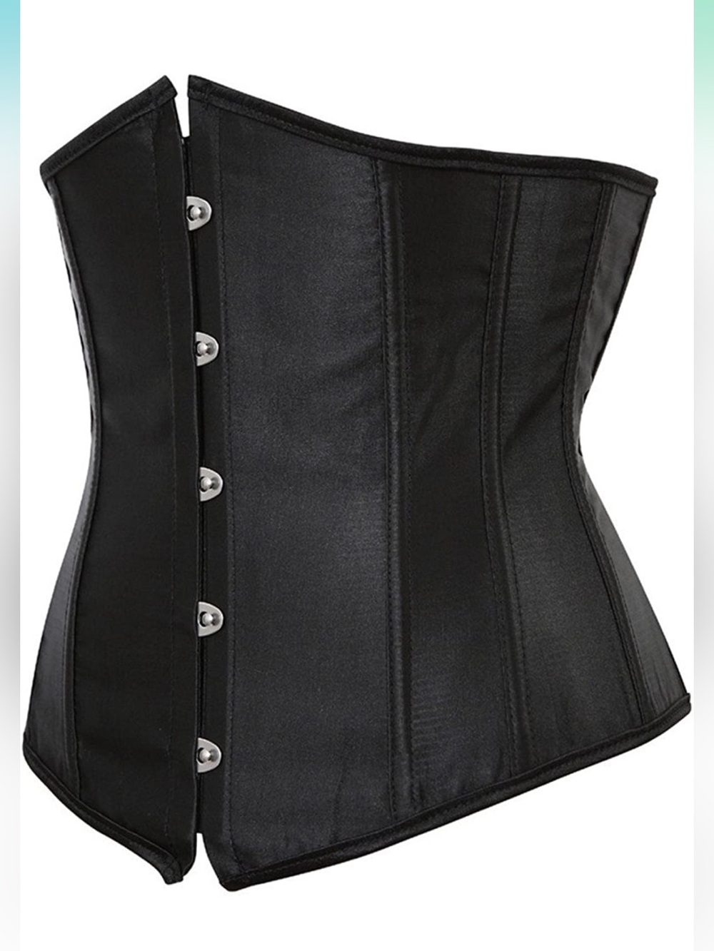 Women's Satin Under Bust Corset Bustier
Waist Training Cincher in Black